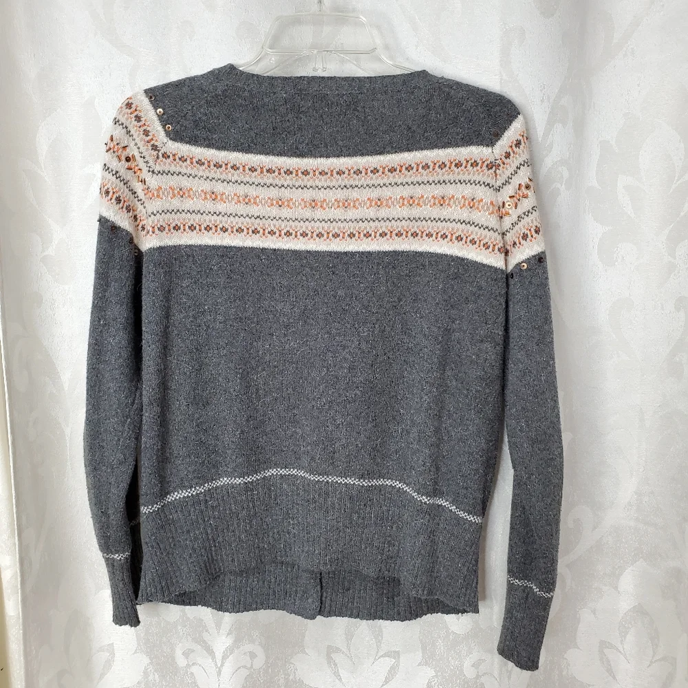 RELATIVITY Rabbit Hair Embellished Cardigan Sweater